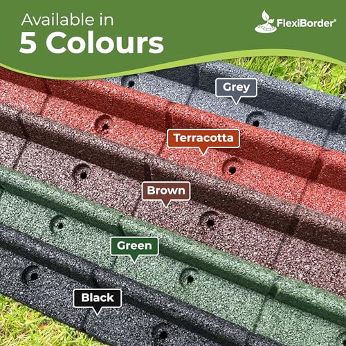 bgreenltd 2m Grey Lawn Edging - Flexible Garden Edging Border for Grass Lawns - Pathways - Raised Borders - Artificial Grass - 2 x 1m Lengths
