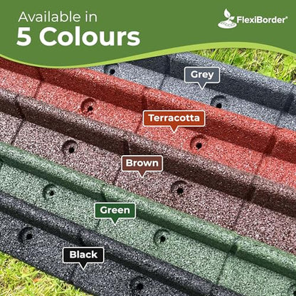 bgreenltd 2m Grey Lawn Edging - Flexible Garden Edging Border for Grass Lawns - Pathways - Raised Borders - Artificial Grass - 2 x 1m Lengths