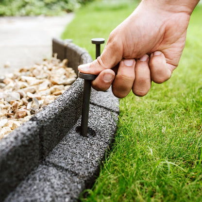 bgreenltd 2m Grey Lawn Edging - Flexible Garden Edging Border for Grass Lawns - Pathways - Raised Borders - Artificial Grass - 2 x 1m Lengths